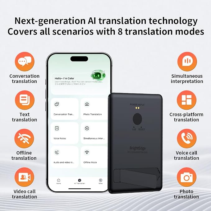 Portable AI Voice Translator Device, 146+ Languages Real-Time Two-Way Translator - Image 8
