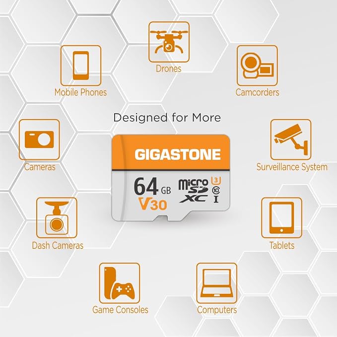 GIGASTONE 64GB Micro SD Card 2-Pack, V30 4K Video Recording, Surveillance - Image 3