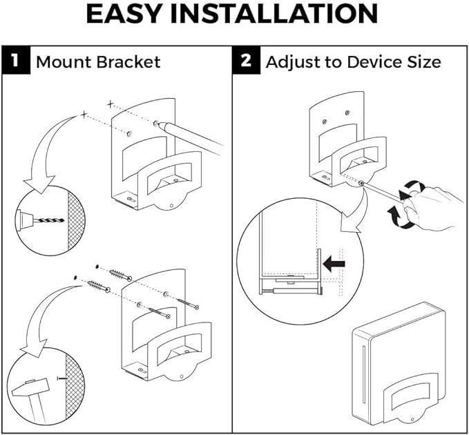 HumanCentric Cable Box and Modem Mount, Adjustable Wall Mount - Image 5