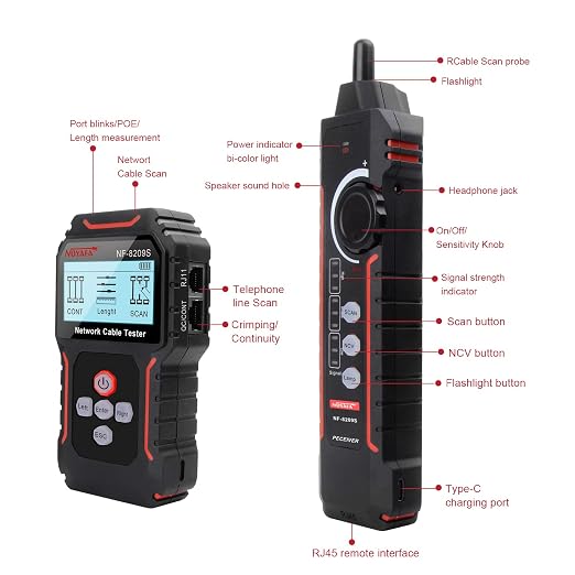 NOYAFA NF‑8209S Network Cable Tester – Upgrade Ethernet Cable Tester - Image 5