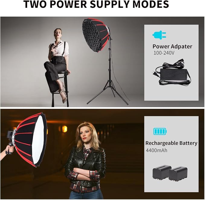 21in/55cm 60W Handheld LED Softbox Light - Image 4
