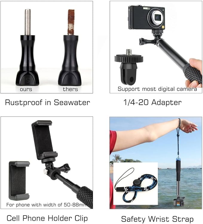 GEPULY 46''Alumium Waterproof Selfie Stick - Image 4