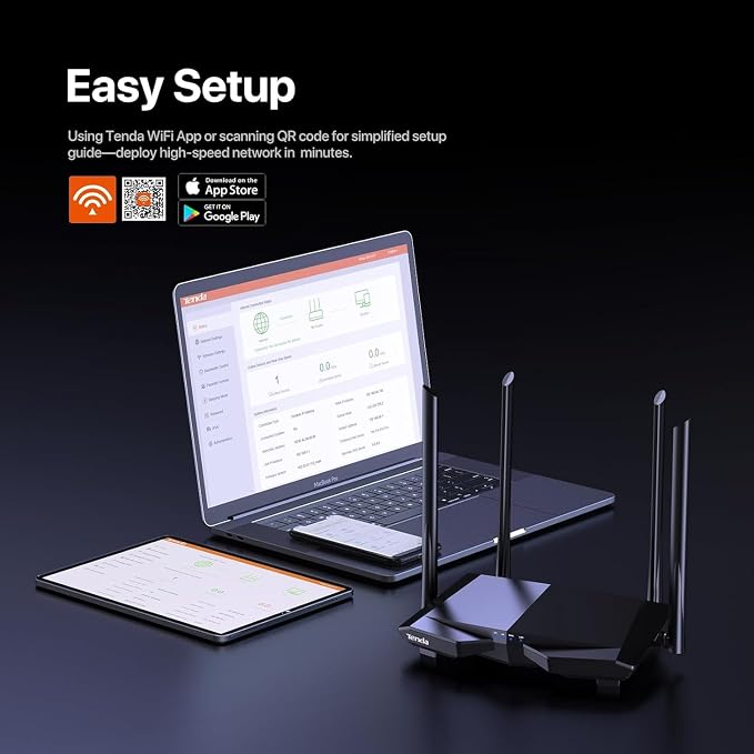 Tenda AC1200 Smart WiFi Router, High Speed Dual Band Wireless Internet Router - Image 5