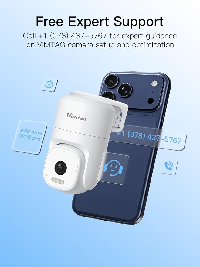 VIMTAG 2.5K 4MP Outdoor Security Camera, Pan/Tilt WiFi Home CCTV Camera - Image 17