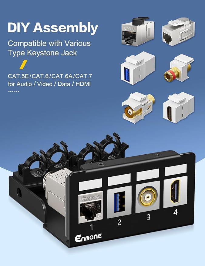 4 Port Patch Panel Blank Keystone Patch Panel UTP&STP Compatible - Image 2