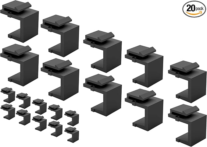 Jadaol 20-Pack Blank Keystone Jack Inserts, Keystone Port Dust Covers, Filler by Jadaol