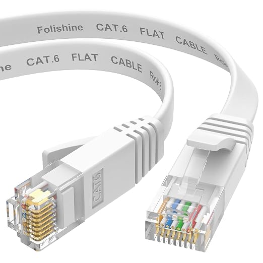 Folishine Cat 6e Ethernet Cable 10 ft, Flat Network Cable by Folishine