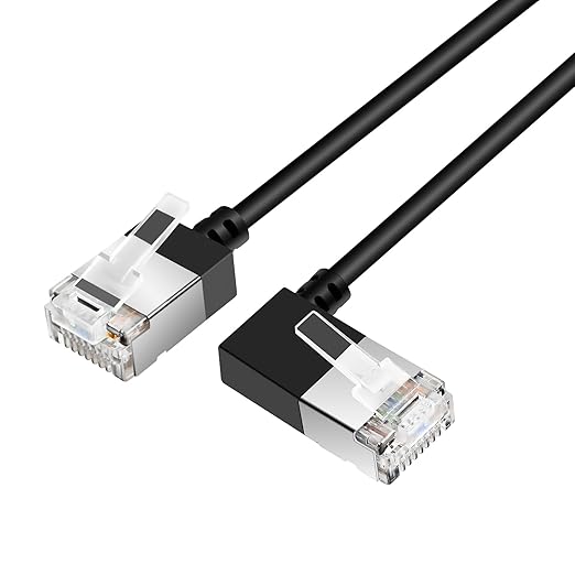 Flexible Cat 6 Ethernet Cable 90° Right Angled 10 Feet, Ultra Thin & Slim Rj45 - Image 3