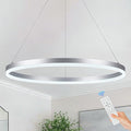 Modern LED Pendant Lighting Ring Chandelier Silver Dimmable LED Chandelier by Sparklelf