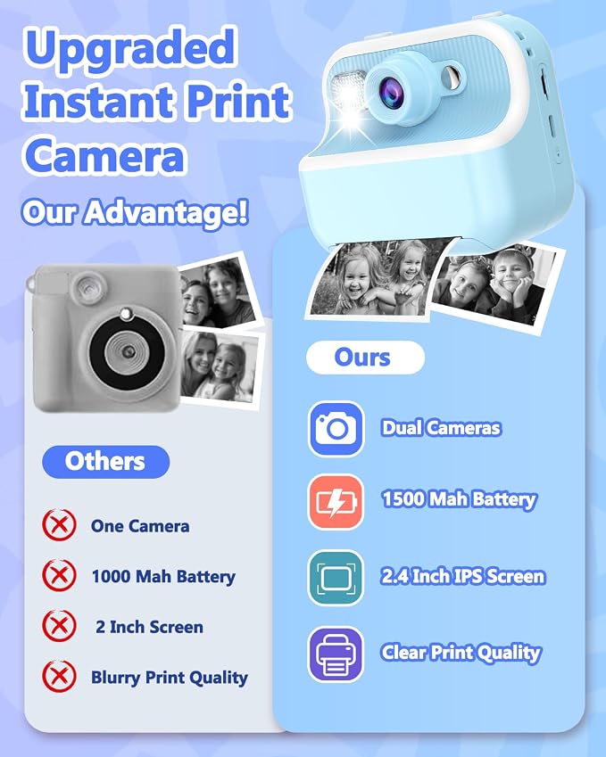 Kids Camera Instant Print, Christmas Birthday Gifts - Image 6
