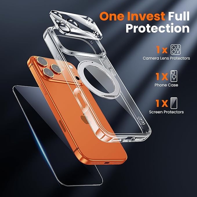 toushion 3 in 1 for iPhone 17 Pro Max Case Stand |Build in Kickstand, Screen - Image 2