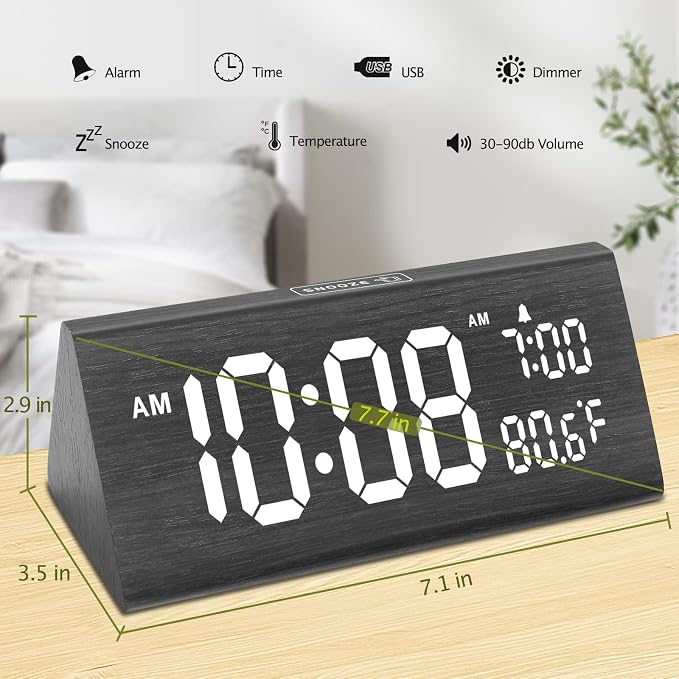 DreamSky Wooden Digital Alarm Clock - Image 7