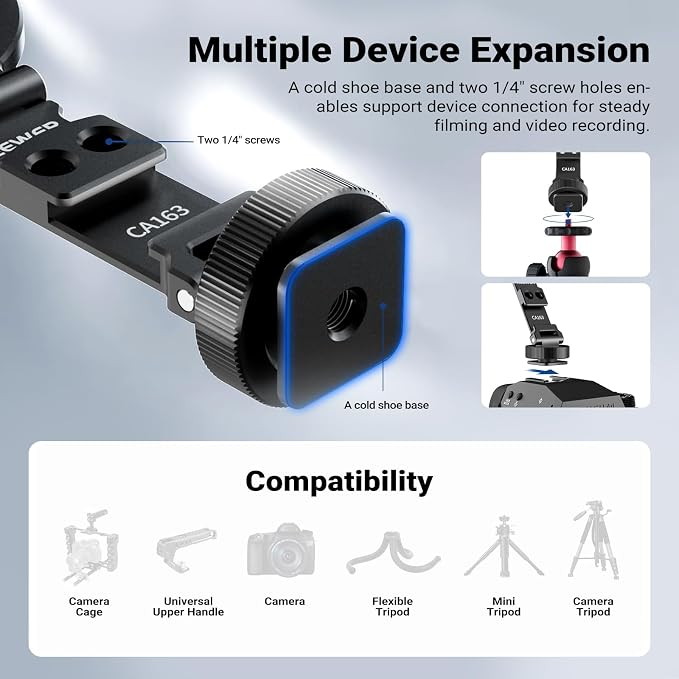 NEEWER Magnetic Tripod Phone Mount Cold Shoe Adapter, Aluminum Compact - Image 4