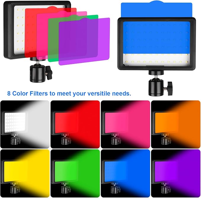 LED Photo Video Light 2-Pack, Ci-Fotto Dimmable 5600K USB LED Continuous Light - Image 4