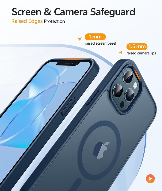 FNTCASE for iPhone 12 Pro Max Case: Translucent Matte Magnetic Phone Cover - Image 4