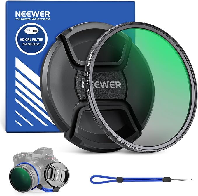 NEEWER 77mm CPL Filter with Lens Cap, Ultra Slim Multi Resistant Nano Coated by Neewer