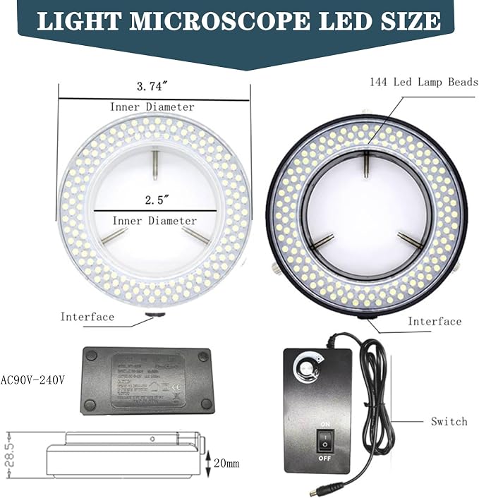 TreochtFUN Microscope Light Led Ring Illuminator, Microscope Lighting - Image 4
