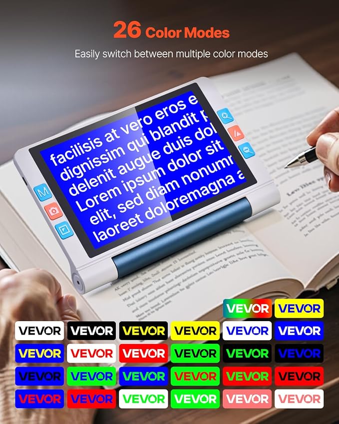 VEVOR Portable Digital Magnifier, 8-inch Touchscreen Electronic Video Magnifier - Image 5