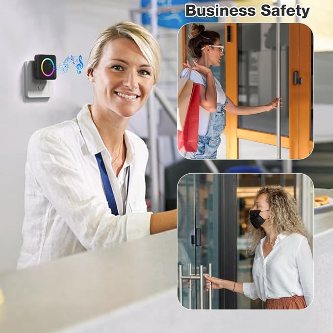 Door Chime, Satisure Wireless Door Sensor Chime When Door Opens, Door Alarms - Image 4