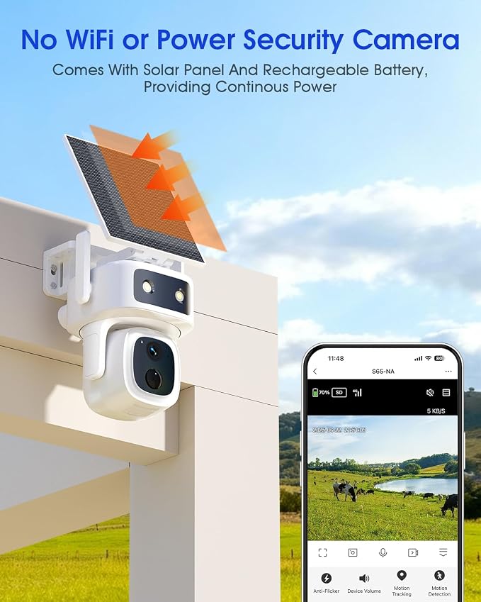 SANSCO 4G LTE Cellular Security Camera Wireless Outdoor, 360 Days Free - Image 3