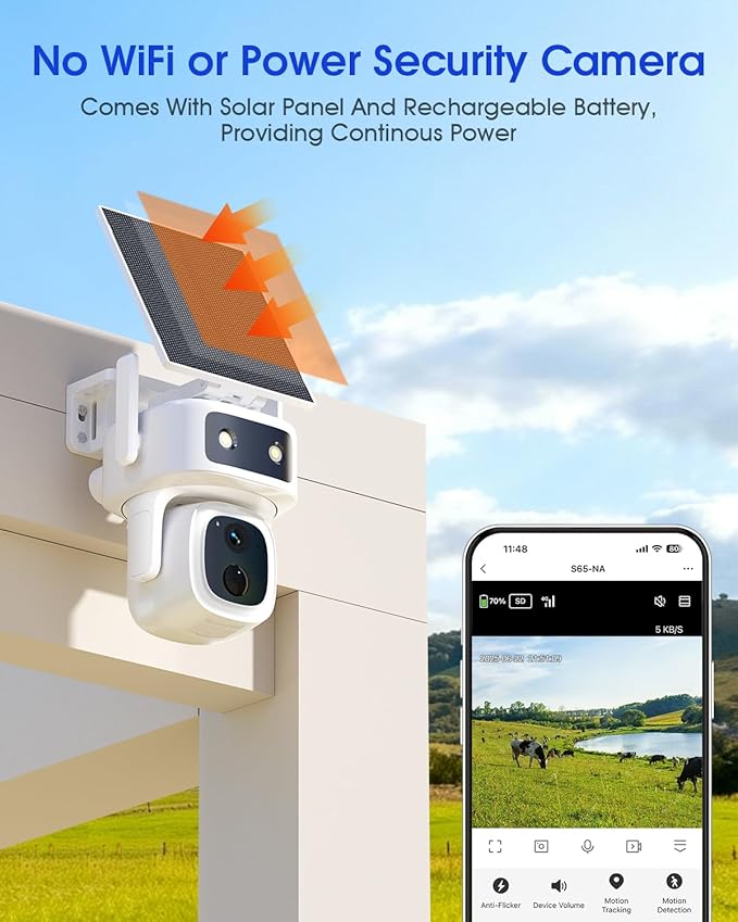 SANSCO 2 Pack 4G LTE Cellular Security Camera Wireless Outdoor, 360 Days Free - Image 3
