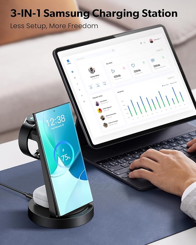 Wireless Charger for Samsung: 3 in 1 Wireless Charging Station for Samsung - Image 5
