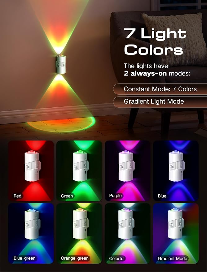 Rechargeable RGB Motion Sensor Night Light, Color Changing LED Night Light - Image 2