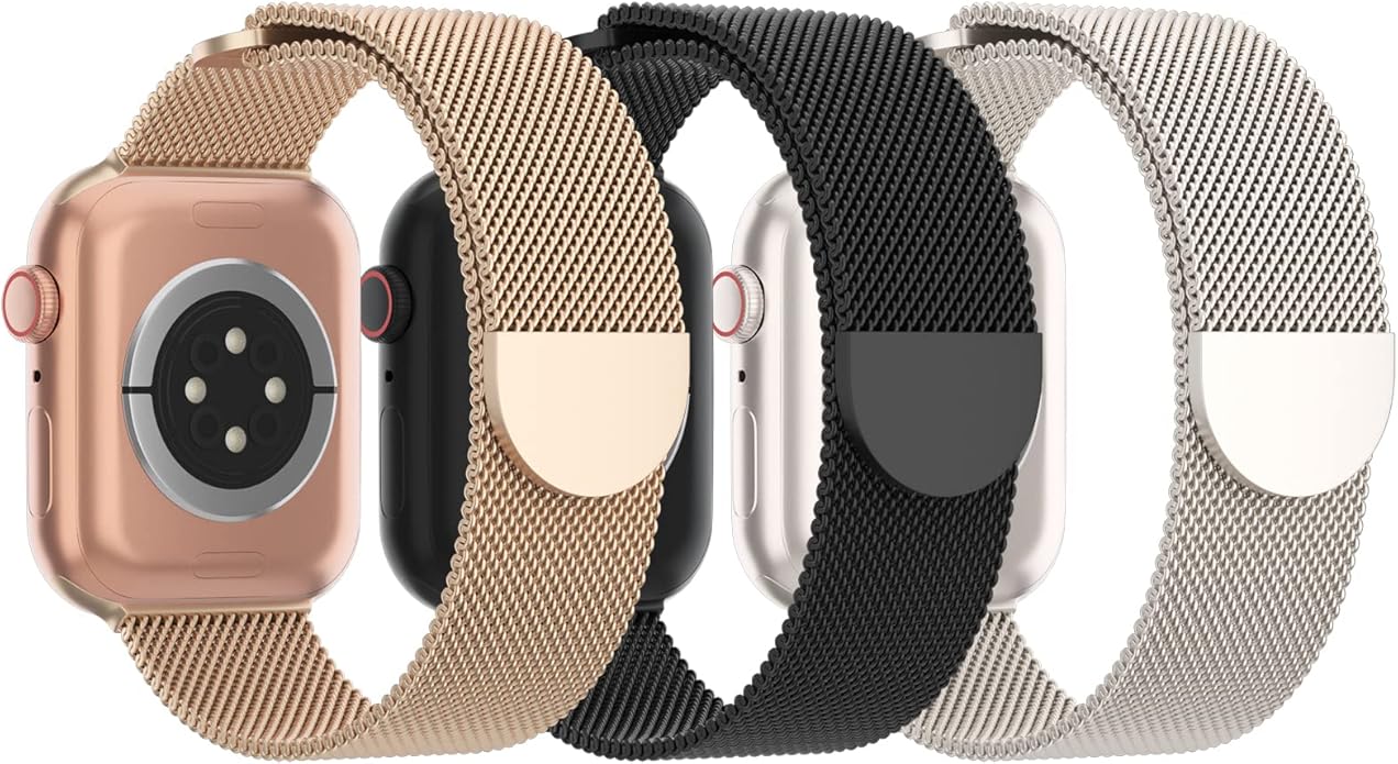 3 Pack Mesh Metal Band Compatible by Steezrd