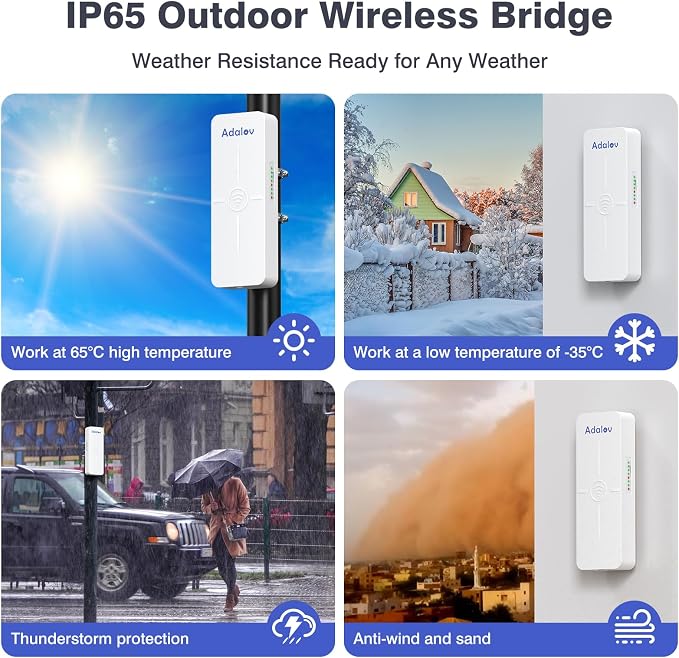AdaLov CPE881 3 Pack Wireless Bridges, Point to Point Gigabit WiFi Bridge - Image 5