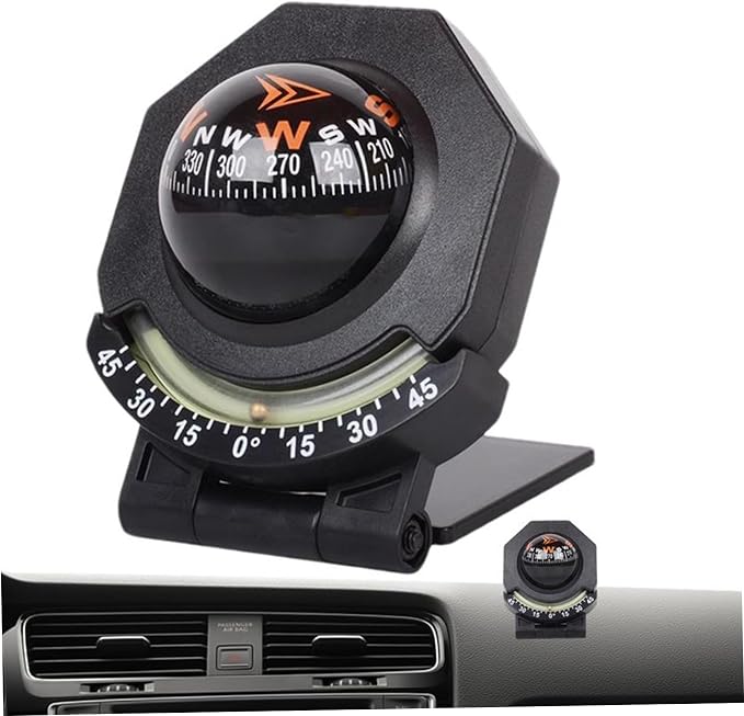 180-Degree Adjustable Car Dashboard Compass by Unknown