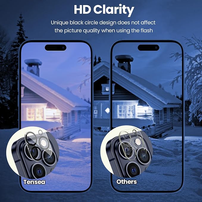 Tensea for iPhone 15 Pro / 15 Pro Max Camera Screen Protector, Tempered Glass - Image 6