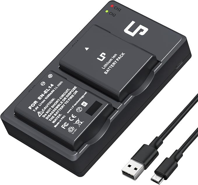 LP EN-EL14 EN EL14a Battery Charger Pack, Compatible by LP