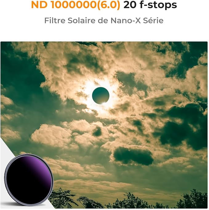 K&F CONCEPT 55mm ND1000000 ND Lens Filter Solar Eclipse Neutral Density Camera - Image 2