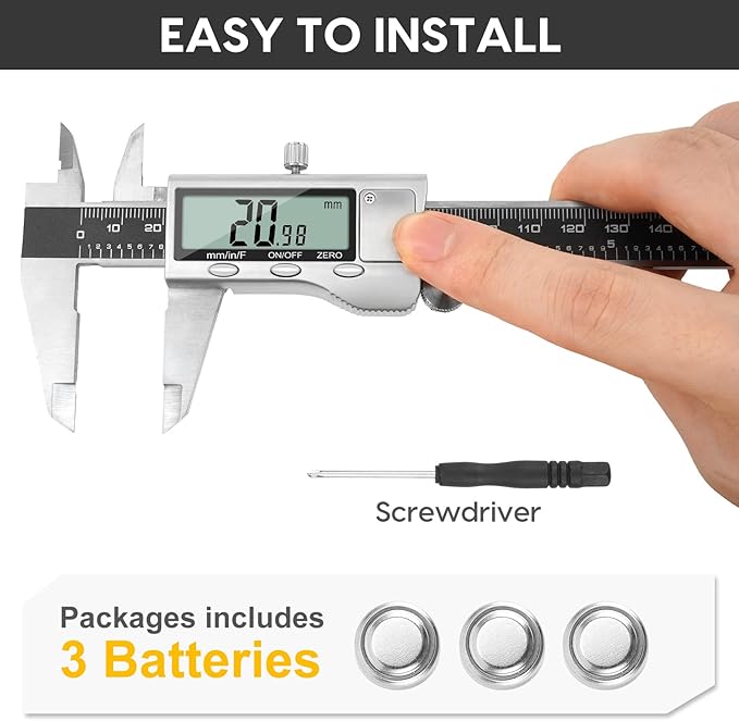 Digital Caliper Measuring Tool, 6 Inch Caliper Tool - Image 5