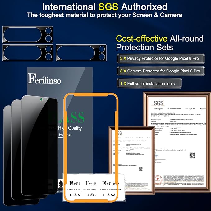 Ferilinso 3 Pack Privacy Screen Protector - Image 3