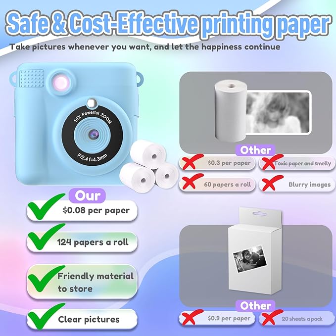 ESOXOFFORE Kids Camera Instant Print, Christmas Birthday Gifts - Image 5