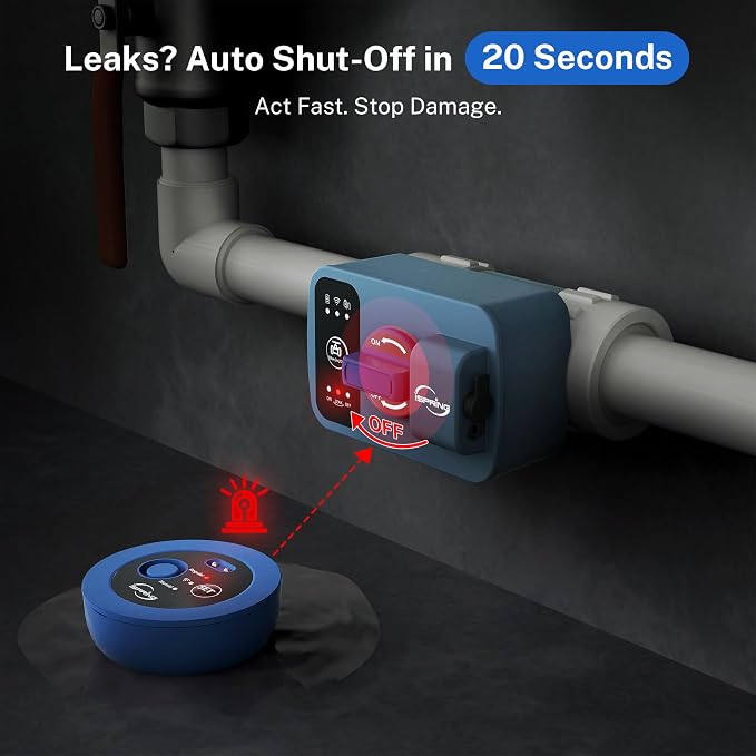 iSpring LS43WL Smart Leak Shut-Off System, Automatic Water Leak Detector - Image 2