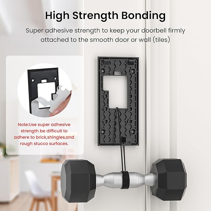 No-Drill Adhesive Video Doorbell Mount Compatible - Image 3