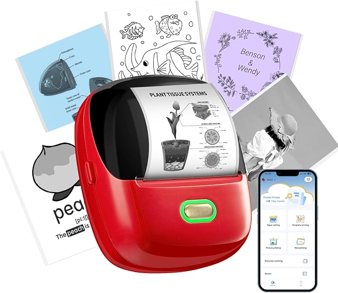 ORGSTA Sticker Printer, 300 DPI Ultra-Clear Mini Portable Sticker Maker by ORGSTA