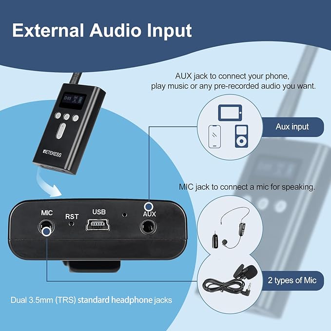 Retekess T130S Wireless Tour Guide System, Church Translation System, Wireless - Image 6