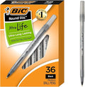 BIC Round Stic Xtra Life Black Ballpoint Pens, Medium Point, 36-Count Pack of by BIC