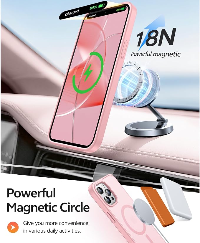 FNTCASE for iPhone 12 Pro Max Case: Translucent Matte Magnetic Phone Cover - Image 3