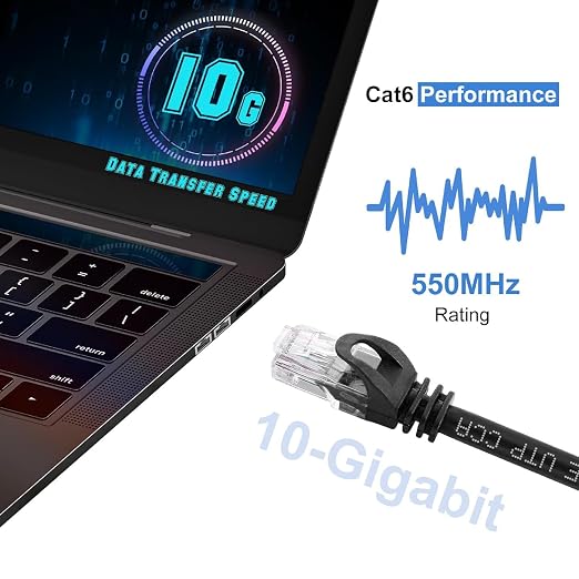 CAT 6 Ethernet Cable 100 FT, Indoor High-Speed 10Gbps Snagless Long CAT6 100ft - Image 4