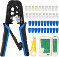 RJ45 Crimping Tool Kit Ethernet Crimp Set, 8P/RJ-45 Crimp, Cut and Strip by YWNEGWE