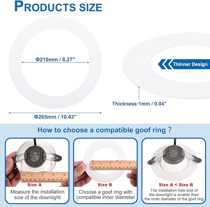 PATIKIL 8.27" ID 10.43" OD Goof Rings - Image 2