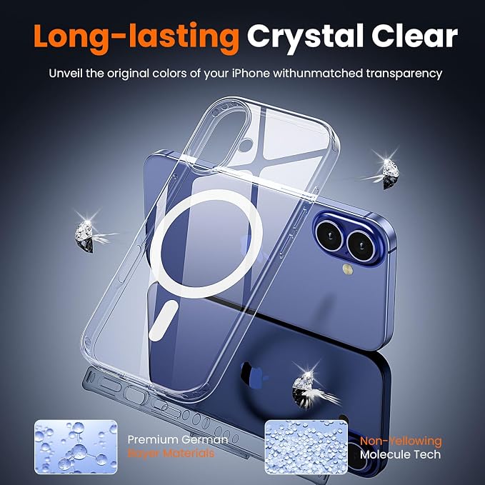 toushion 3 in 1 for iPhone 16 Plus Case Clear | - Image 6
