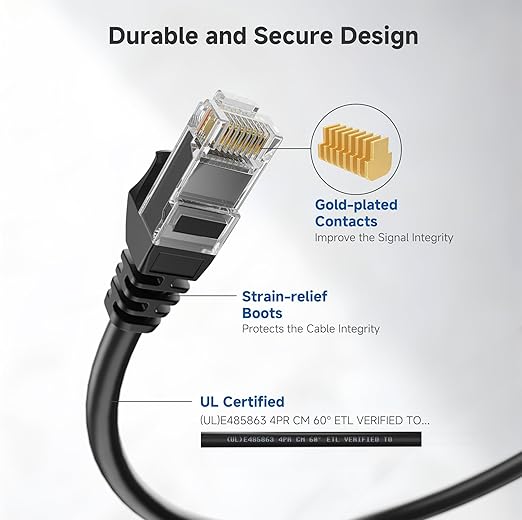 Cable Matters 10Gbps 5-Pack Snagless Short Cat 6 Ethernet Cable - 2ft - Image 4
