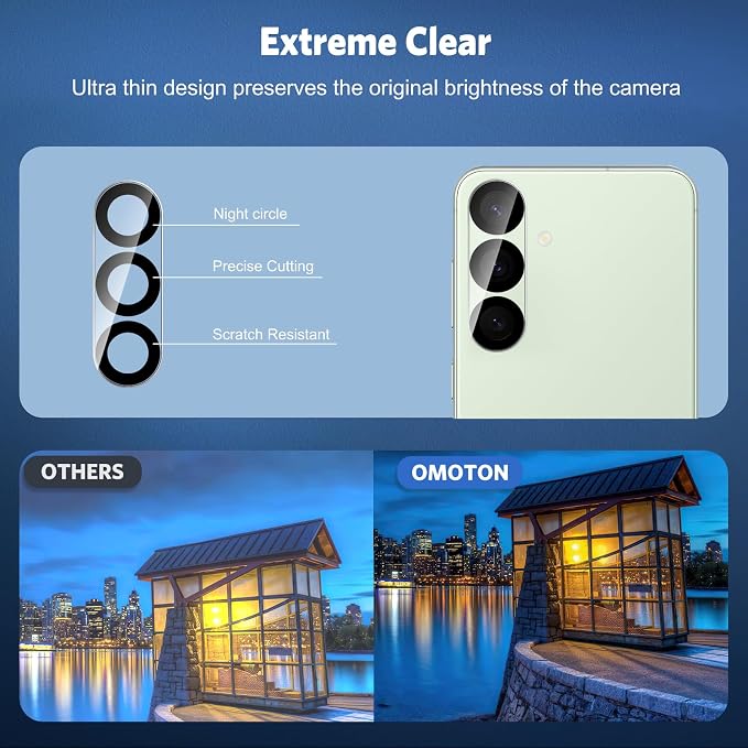 OMOTON 3+2 Pack Screen Protector and Camera Lens Protector - Image 5