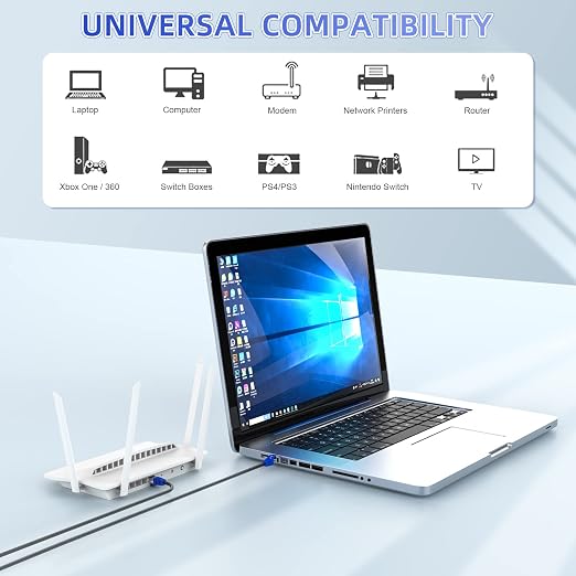 Cat 8 Ethernet Cable 10 ft, Heavy Duty High Speed Network Internet Cable - Image 4