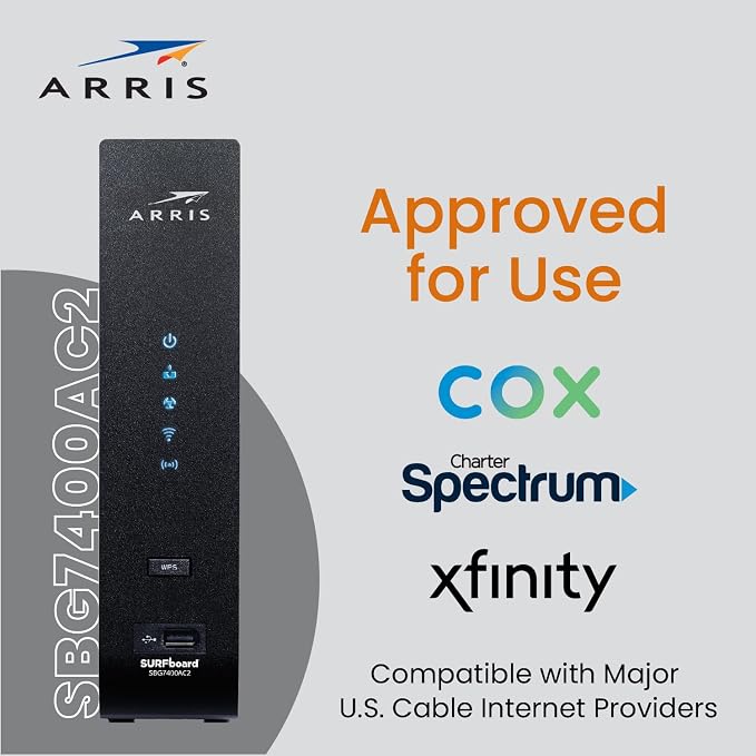 ARRIS Surfboard SBG7400AC2-RB DOCSIS 3.0 Cable Modem & AC2350 Wi-Fi Router - Image 3